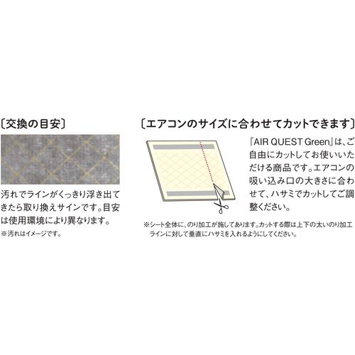 ダイアン・サービス　エアークエスト　グリーン　５７×５７　２枚入　AQG1-01-01　1 袋