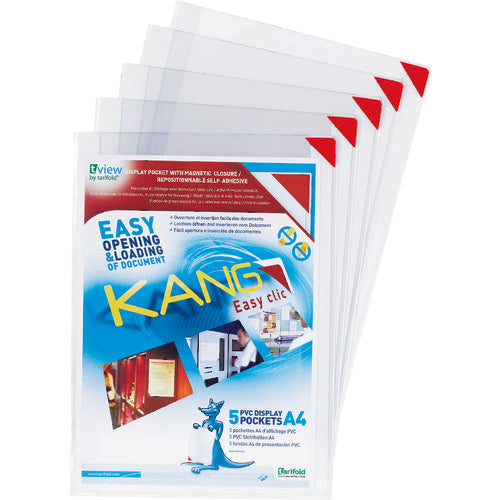 tarifold kang easy click adhesive type A4 size 5 sheets red 194770 1 S