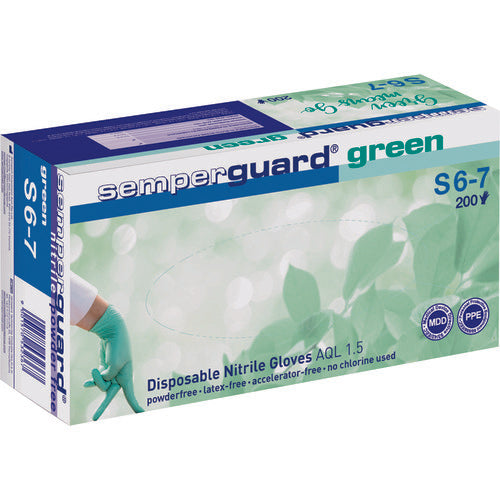 Sempermed Disposable Nitrile Gloves Green S 0.07mm Powder-free Green 3000008213 1 Box