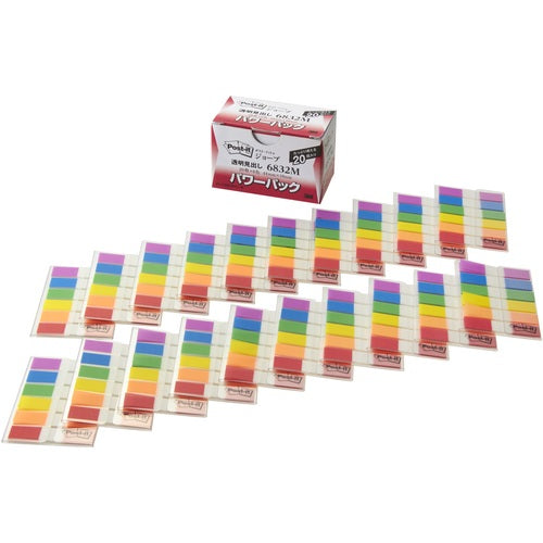 ３Ｍ　ポスト・イット　ジョーブ　パワーパック透明見出し　４４Ｘ１０ｍｍ　6832M　1 箱