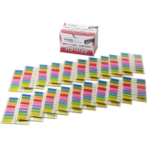 ３Ｍ　ポスト・イット　ジョーブ　パワーパック透明スリム見出し　４４Ｘ６ｍｍ　6802MS　1 箱
