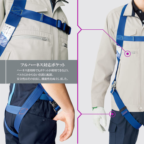 ミドリ安全　男女共用　ハーネス対応　ジャンパー　ＶＥ５８３　上　ブルー　Ｌ　VE583-UE-L　1 着