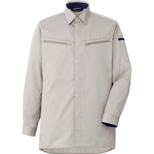 ミドリ安全　男女共用　ハーネス対応　長袖シャツ　ＶＥＳ２５９１　上　シルバーグレー　Ｌ　VES2591-UE-L　1 着