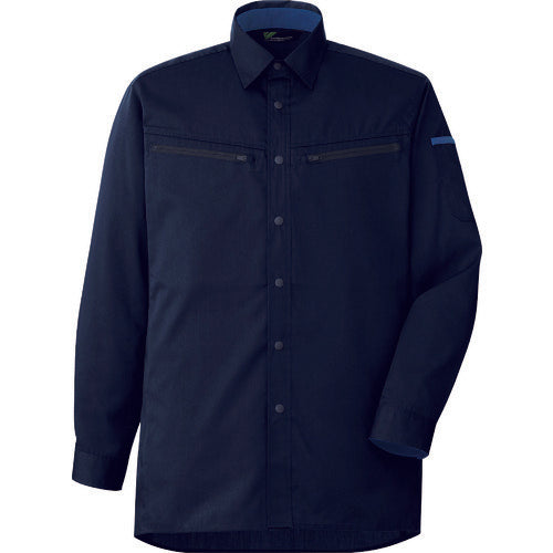 Midori Anzen Unisex Harness Compatible Long Sleeve Shirt VES2597 Top Navy LL VES2597-UE-LL 1 Piece