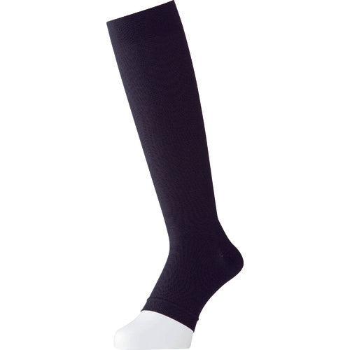 Midori Anzen Compression High Socks Open Toe SO-19 Black LL SO-19-LL 1 pair