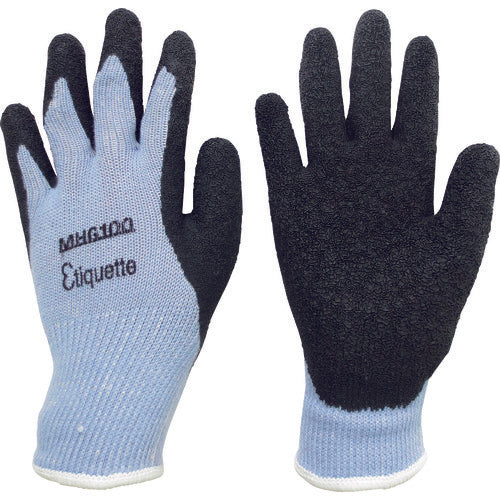 Midori Anzen Deodorizing Yarn Work Gloves High Grip Natural Rubber Backless Thick MHG100 Etiquette S MHG-100-ETIQUETTE-S 1 Pair