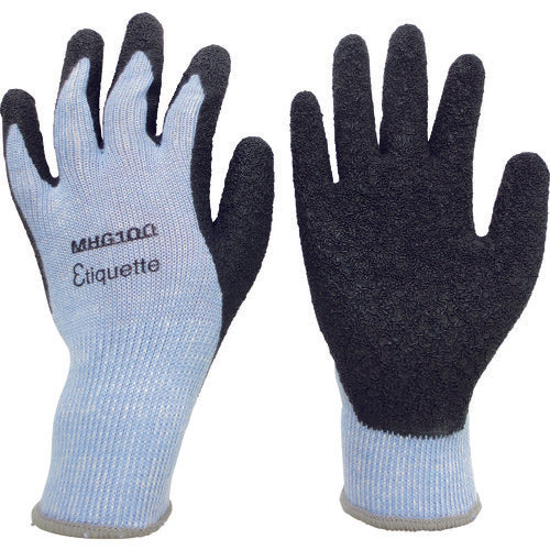 ミドリ安全　消臭機能糸使用　作業手袋　ハイグリップ天然ゴム背抜き　厚手　ＭＨＧ１００エチケット　Ｌ　MHG-100-ETIQUETTE-L　1 双