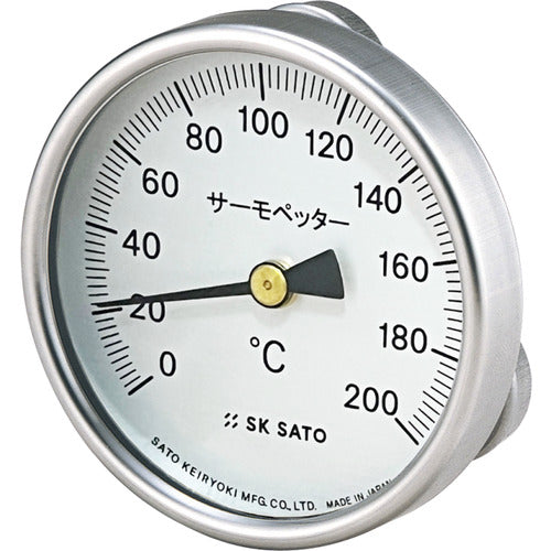 佐藤　バイメタル式表面温度計　サーモペッター　０〜２００℃　（２３４０−２０）　2340-20　1 個