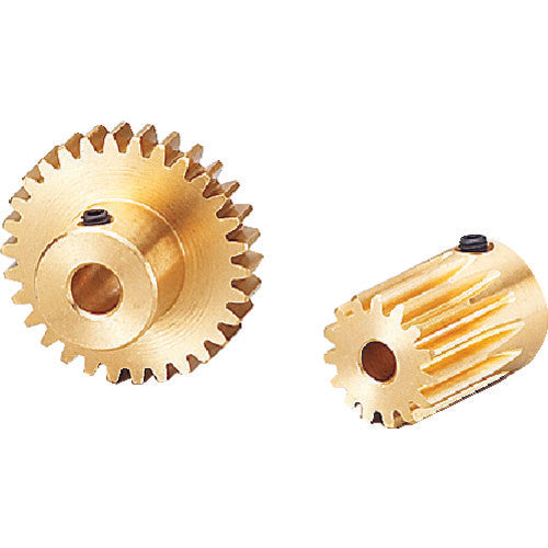 ＫＧ　黄銅平歯車　Ｓ８０Ｂ　２８Ｂ＋０７０５　形状Ｂ１　モジュール０．８　歯数２８　歯幅７ｍｍ　穴径Φ５ｍｍ　S80B 28B+0705　1 個