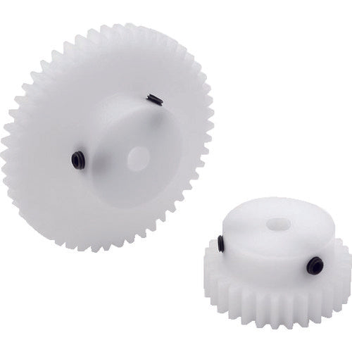 KG White POM Spur Gear S80D 15K*0703 Shape K2 Module 0.8 Number of teeth 15 Tooth width 7mm Hole diameter Φ3mm S80D 15K*0703 1 pc