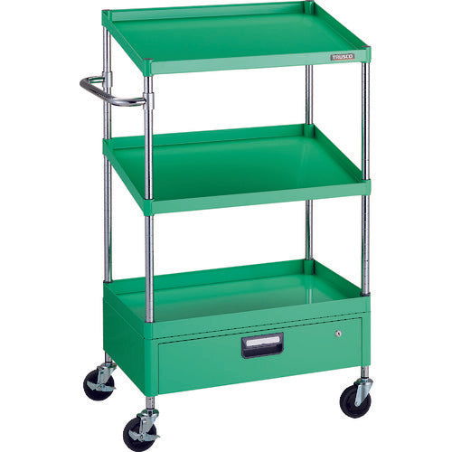 TRUSCCO 툴 왜건 피닉스 왜건 소음 750X500XH1300 1단 경사 2단 1단 인출부 영 그린 PEW-1271N2V-YG 1대