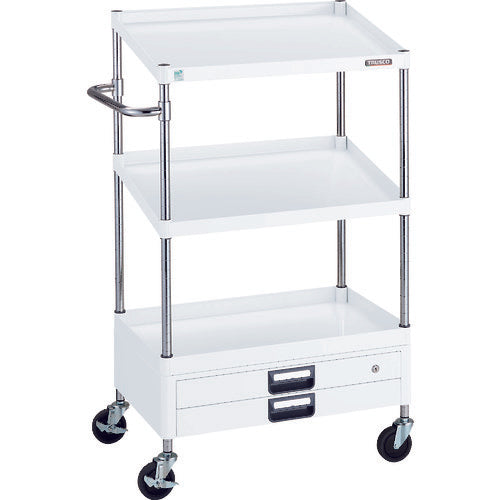 TRUSCO 툴 왜건 피닉스 왜건 소음 750X500XH1300 1단 경사 2단 2단 인출 첨부 화이트 PEW-1271N2X-W 1대