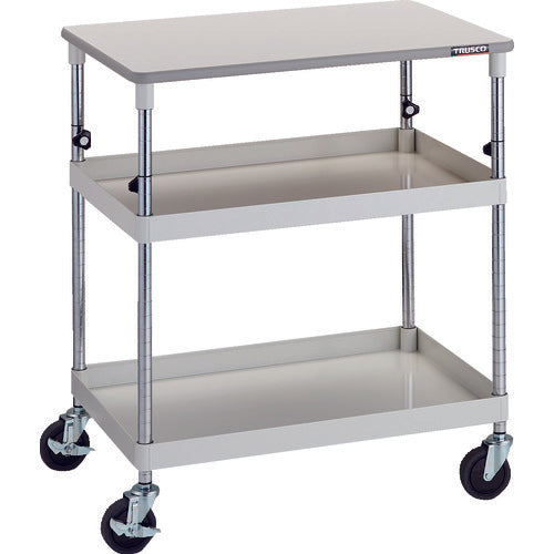 TRUSCO Tool Wagon Phoenix Wagon, Noise-reducing, 750 x 500 x H880-1130, with top plate, White, PEW-A972T-W, 1 unit