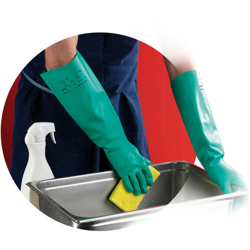 アンセル　耐溶剤作業手袋　アルファテック　ソルベックス厚手ロング　３７−１８５　ＸＬサイズ　37-185-10　1 双