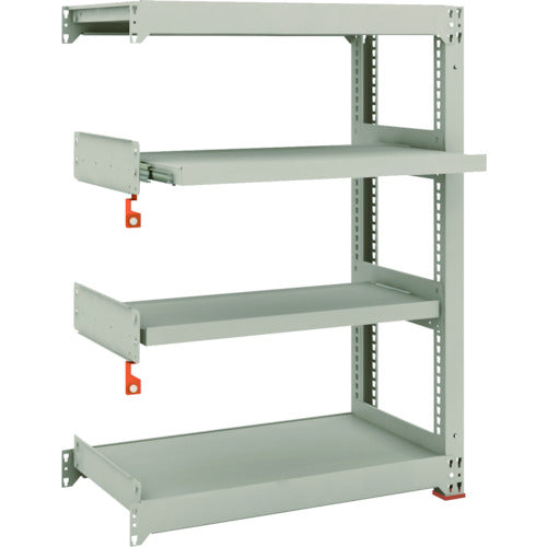 TRUSCO Steel Rack M3 Medium Duty Shelf 900 x 471 x H1200 4 Tiers, 2 of which are Sliding Tiers, Connectable M3-4352M2B 1 Unit