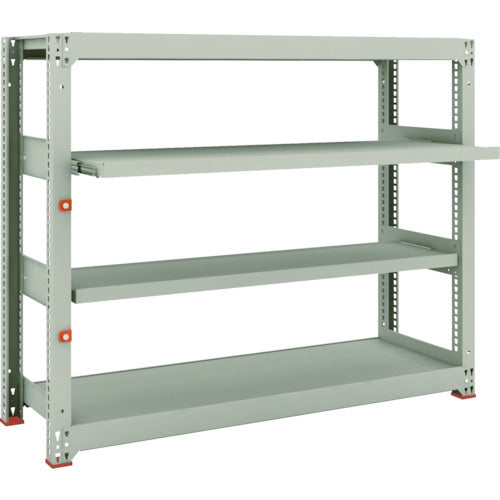 TRUSCO Steel Rack M3 Medium Duty Shelf 1500 x 471 x H1200 4 Shelves, 2 of which are Sliding Shelves, Single Unit M3-4552M2 1 Unit