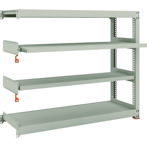 TRUSCO Steel Rack M3 Medium Duty Shelf 1500 x 471 x H1200 4 Tiers, 2 of which are Sliding Tiers, Connectable M3-4552M2B 1 Unit