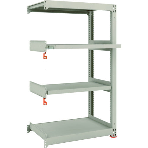 TRUSCO Steel Rack M3 Medium Duty Shelf 900 x 571 x H1500 4 Shelves, 2 of which are Sliding Shelves, Connectable M3-5362M2B 1 Unit