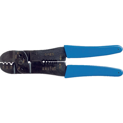 Izumi Manual Crimping Tool, One-Hand Type, For Bare Terminals, 1.25, 2.0, 5.5, C-125, 1 Piece