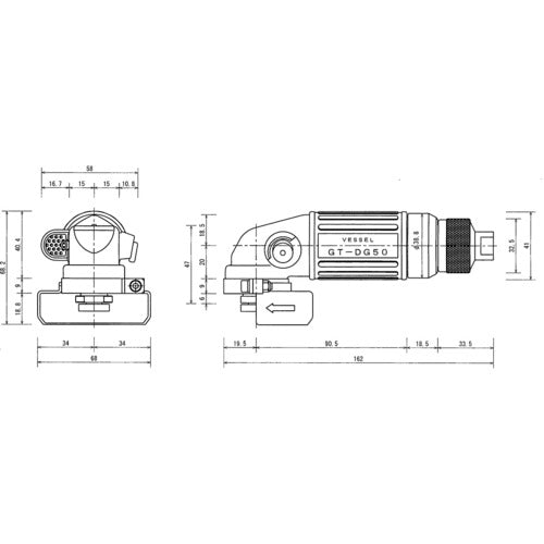 ＶＥＳＳＥＬ　エアーディスクグラインダー　Ｎｏ．ＧＴ−ＤＧ５０　GT-DG50　1 台