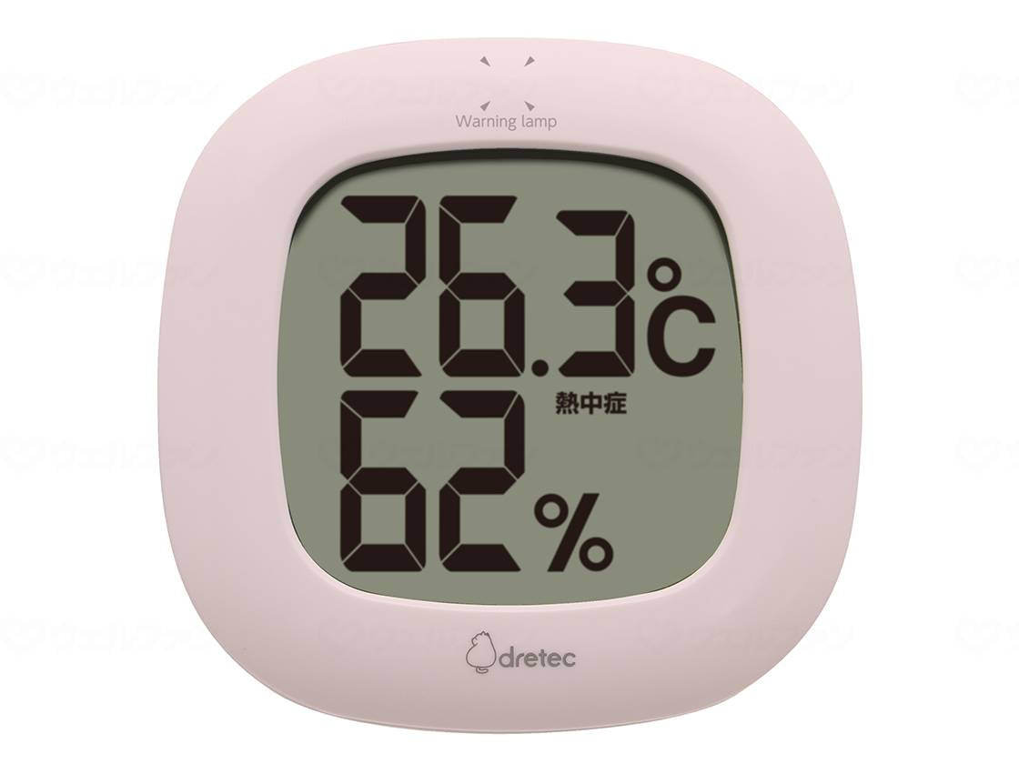 ドリテックﾃﾞｼﾞﾀﾙ温湿度計「ﾙﾐｰﾙ」 ﾋﾟﾝｸ