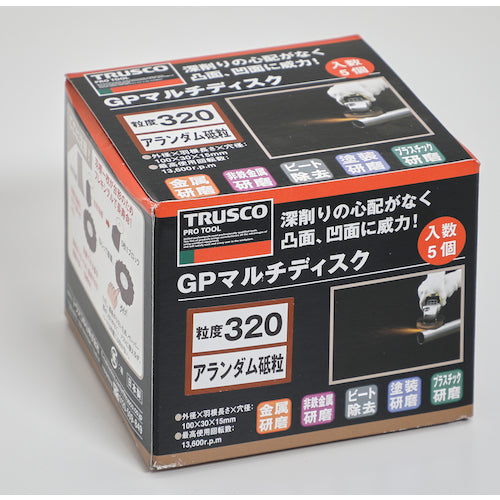 ＴＲＵＳＣＯ　ＧＰマルチディスク　アランダム　Φ１００　（５枚入）　３２０＃　GP100M　1 箱