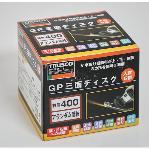 ＴＲＵＳＣＯ　ＧＰ三面ディスク　アランダム　Φ１００　（５枚入）　４００＃　GP1003F　1 箱