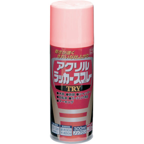 ニッぺ　アクリルラッカースプレーＴＲＹ　３００ｍｌ　ピンク　２２２Ｔ００６−３００　4976124253652　1 本
