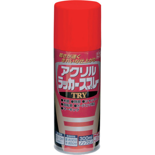 ニッぺ　アクリルラッカースプレーＴＲＹ　３００ｍｌ　レッド　２２２Ｔ００７−３００　4976124253669　1 本