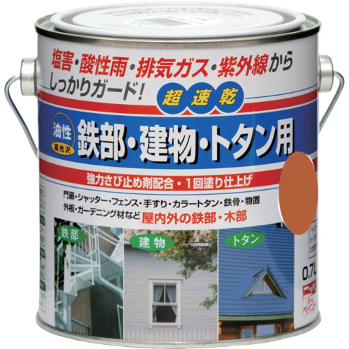 ニッぺ　油性鉄部・建物・トタン用　０．７Ｌ　オレンジブラウン　ＨＵＢ１２０−０．７　4976124217029　1 缶