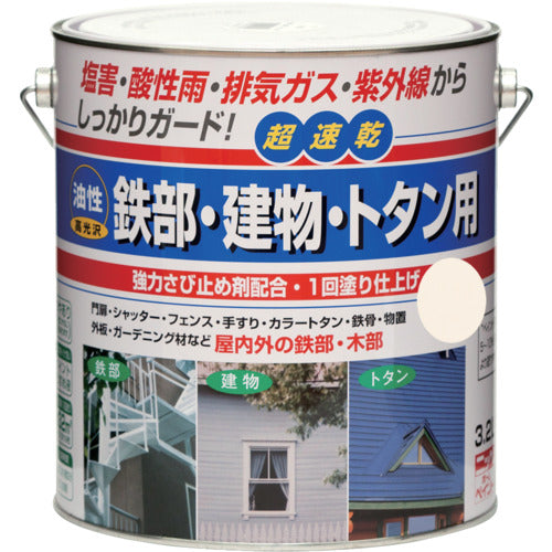 ニッぺ　油性鉄部・建物・トタン用　３．２Ｌ　アイボリー　ＨＵＢ１０２−３．２　4976124215247　1 缶