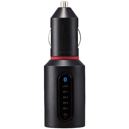 ELECOM Bluetooth(R) FM Transmitter (2.4A/2 Ports) LAT-FMBT03BK 1 pc