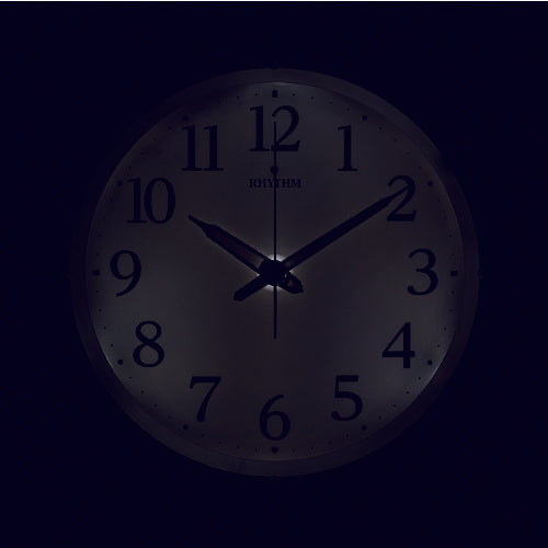 ＲＨＹＴＨＭ　電波　壁掛け時計（アナログ表示）　暗所自動点灯機能付き　連続秒針　ブラウン　Φ３３２×５１ｍｍ　8MY532SR06　1 個