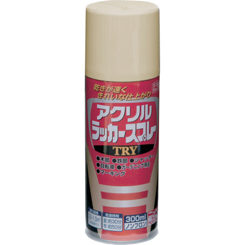 ニッぺ　アクリルラッカースプレーＴＲＹ　３００ｍｌ　クリーム　２２２Ｔ０１１−３００　4976124253706　1 本