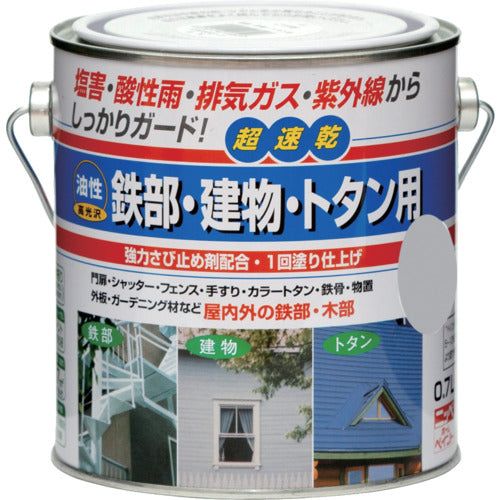 ニッぺ　油性鉄部・建物・トタン用　０．７Ｌ　グレー　ＨＵＢ１２１−０．７　4976124217128　1 缶