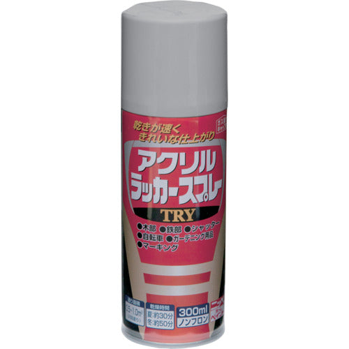 ニッぺ　アクリルラッカースプレーＴＲＹ　３００ｍｌ　グレー　２２２Ｔ００２−３００　4976124253614　1 本