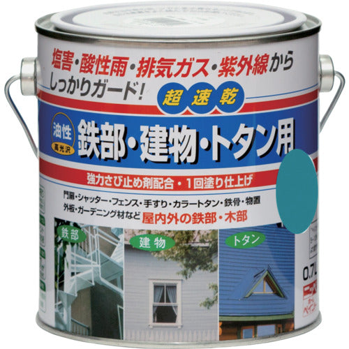 ニッぺ　油性鉄部・建物・トタン用　０．７Ｌ　ロイヤルグリーン　ＨＵＢ１２３−０．７　4976124217326　1 缶