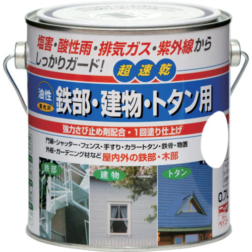 ニッぺ　油性鉄部・建物・トタン用　０．７Ｌ　ホワイト　ＨＵＢ１０１−０．７　4976124215124　1 缶