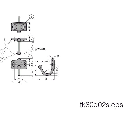 ＳＵＧＡＴＳＵＮＥ　（１１００２００１９）ＴＫ−４５Ｆステンレス鋼製玉付回転フック　TK-45F　1 個