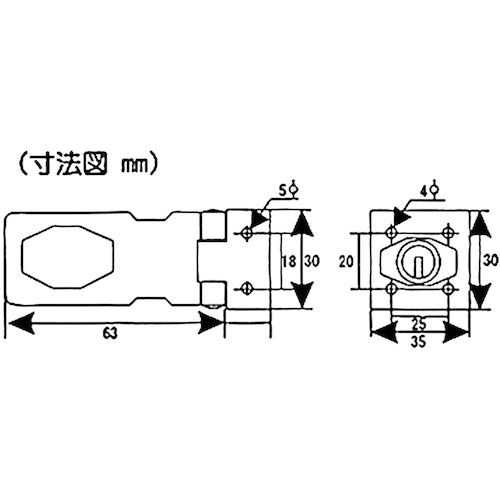 ＷＡＫＩ　シリンダー掛金錠　ＶＡ−１７２　６０ｍｍ　VA-172　1 個