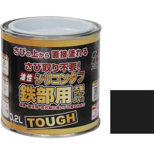 ニッぺ　油性シリコンタフ　０．２Ｌ　つやなしブラック　ＨＹＳ１１４−０．２　4976124219214　1 缶