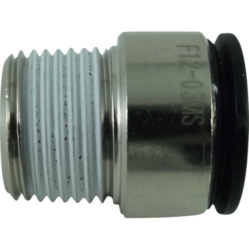 치요다 튜브 피팅 파이브 육각 구멍 부착 메일 커넥터 12mm・R3/8 F12-03MS 1개