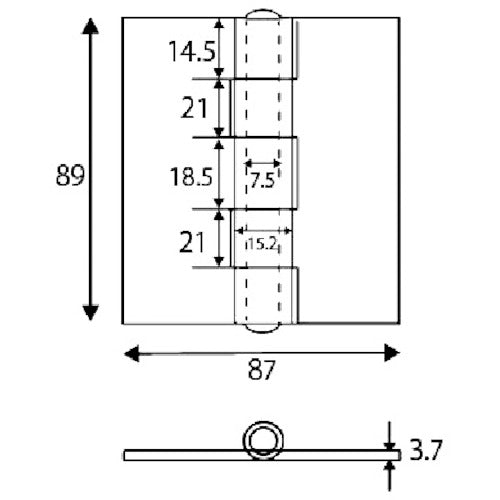 ＷＡＫＩ　鉄熔接用丁番　Ｏ‐００４　９０ｍｍ　O-004　1 個
