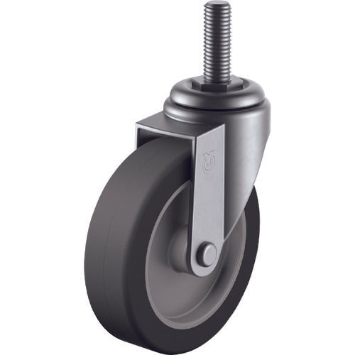 YUEI Screw-in type Swivel Stainless steel caster Elastomer Wheel diameter 100mm E type SUS-ET type Screw size M12 x 35 Pitch 1.75 SUS-ET-100EL-M12-35 1 piece