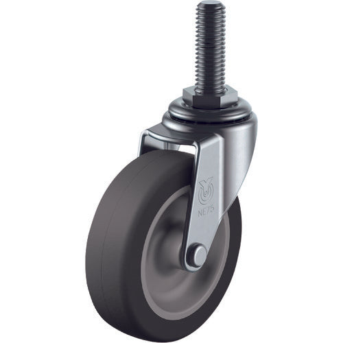 YUEI Screw-in type Swivel Caster Elastomer Wheel diameter 75mm L type LT type Screw size W3/8 x 14 Number of threads 16 LT-75EL-W3/8-14 1 piece
