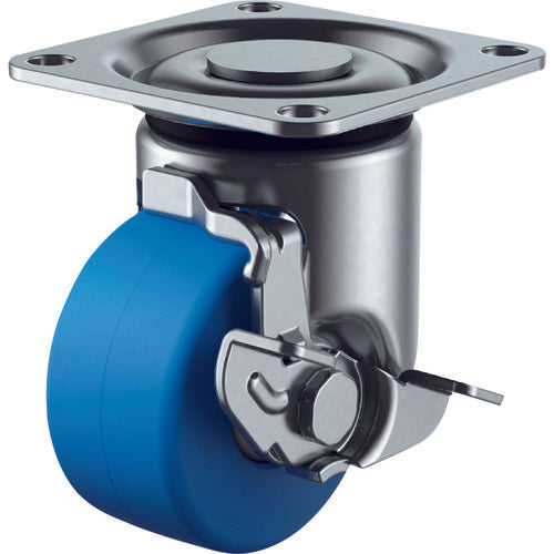 YUEI Plate-type Swivel Low-floor Caster Monomer Cast Nylon Wheel Diameter 50mm With Stopper H-type HG-S Model Mounting Dimensions 50x50 HG-50MCS 1 pc