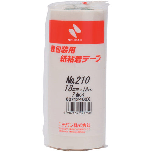 ニチバン　紙粘着テープ２１０Ｈ−１８　１８ｍｍＸ１８ｍ　７巻入り　210H-18　1 PK
