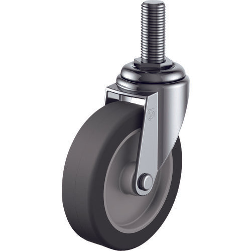 ユーエイ　ねじ込み式　自在　キャスター　エラストマー　車輪径１００ｍｍ　　Ｅタイプ　ＥＴ型　ネジ寸法ＵＮＦ１／２×２５山数２０　ET-100EL-UNF1/2-25　1 個