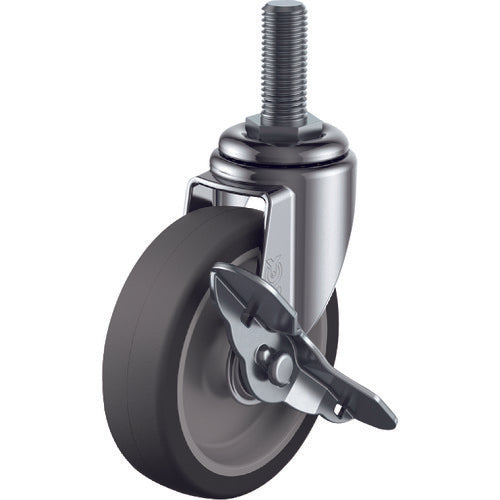 ユーエイ　ねじ込み式　自在　キャスター　エラストマー　車輪径５０ｍｍ　ストッパー付き　Ｅタイプ　ＥＴ−Ｓ型　ネジ寸法Ｍ１２×３５ピッチ１．７５　ET-50ELS-M12-35　1 個