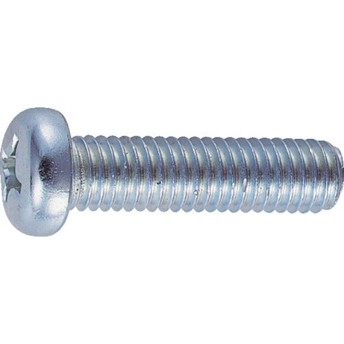 TRUSCO Pan Head Screw, Unichrome, Full Thread, M5 x 12, 150 Pieces, B01-0512, 1 PK